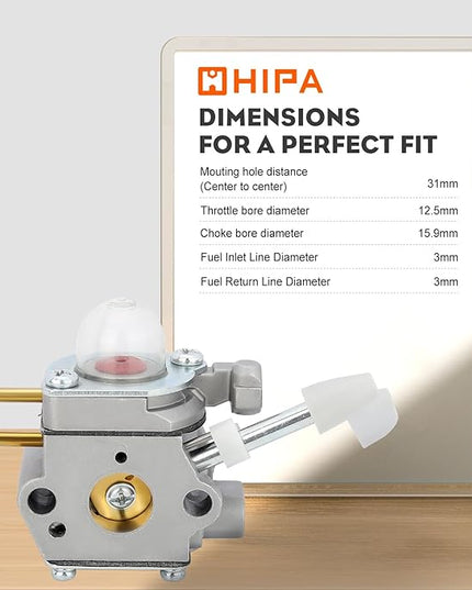 Hipa 26B 26CC Carburetor Compatible with Homelite 26B Blower UT09526 Carburetor Homelite Replace 308054114 308054075 Leaf Blower - LeafyLoom