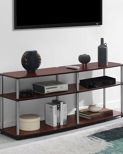 Convenience Concepts Designs2Go 3 Tier 60" TV Stand, Cherry - LeafyLoom