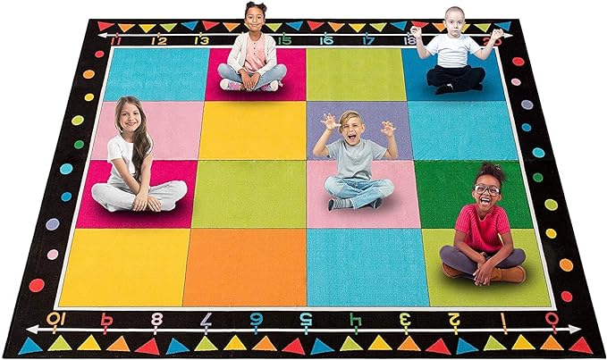 Booooom Jackson Classroom Carpet, Children's Classroom Rug 8'5"x6'5”Kid Rug with Non-Slip Backing,Children's Classroom Educational Seating Carpet Elementary - LeafyLoom