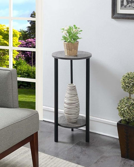 Convenience Concepts Graystone 31" Plant Stand, Weathered Gray / Black,Melamine - LeafyLoom