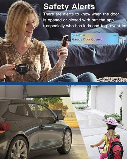 LoraTap Smart WiFi Garage Door Opener Controller, Wireless Remote Control Switch Timer Open/Close Monitor, Smart Life App Control, Voice Control, Works with Alexa and Google Home, No Hub Required LoraTap