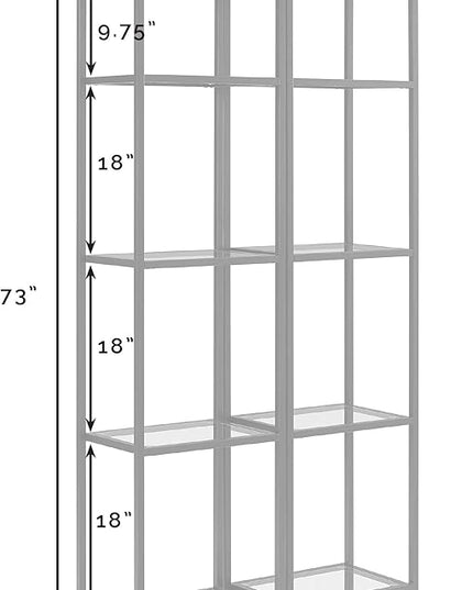 Crosley Furniture Aimee Narrow Etagere Set, Gold and Glass - LeafyLoom