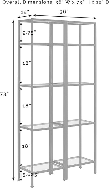 Crosley Furniture Aimee Narrow Etagere Set, Gold and Glass - LeafyLoom