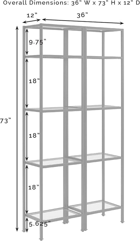 Crosley Furniture Aimee Narrow Etagere Set, Gold and Glass - LeafyLoom