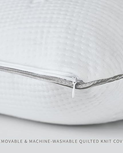 Saatva Graphite Memory Foam Pillow - Cooling Comfort & Contouring Support Ideal for Side Sleepers - Removable & Machine-Washable Cotton Knit Cover - Queen (28" x16) 1 Pack - LeafyLoom