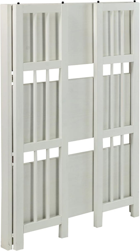 Casual Home 3-Shelf 27.5" Wide Folding Stackable Bookcase, White (New) - LeafyLoom