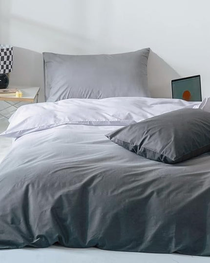 Gradient Gray Comforter Set Ombre White Gray Bedding Set Twin Women Aesthetic Comforter 3 PCs Gray Color Bed Comforter Set Twin Gradient White and Gray Comforter Set Twin - LeafyLoom