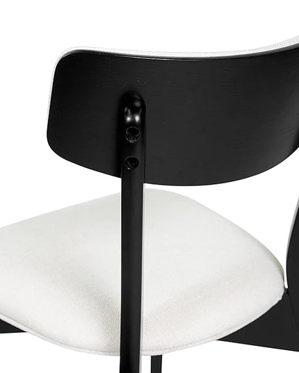 Christopher Knight Home Chazz Dining Chair, 19.75 "W x 19.75 "D x 31 "H, Chaz,Light Beige/Matte Black - LeafyLoom