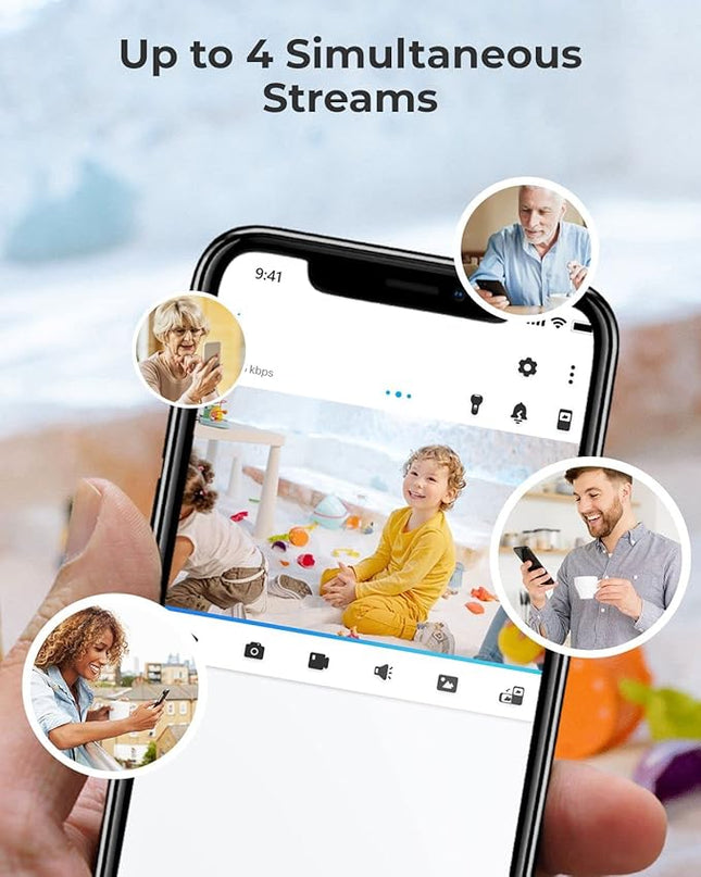 REOLINK 2K Indoor Security Camera E1(Black), 2.4G Wireless WiFi Baby/Pet Monitor with Phone app, 360 Degree Dog Camera with Person/Pet Detection, 2-Way Talk, Night Vision, Local Storage REOLINK