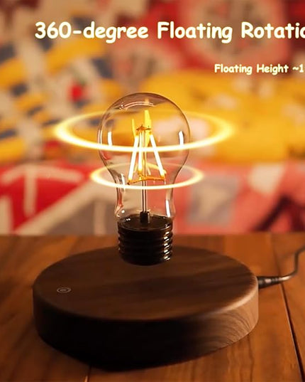Magenetic Levitating Lamp, Floating Light Bulb, Auto Rotating LED Table Lamp Night Light for Home/Room/Office Decor - LeafyLoom