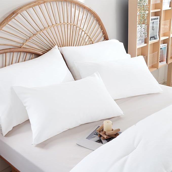 King Size Comforter Set Soft Microfiber 3 Piece Comforters Set for Men, Women and Girls White Lightweight Alternative Comforter for All Season (1 Comforter, 2 Pillowcases) - LeafyLoom