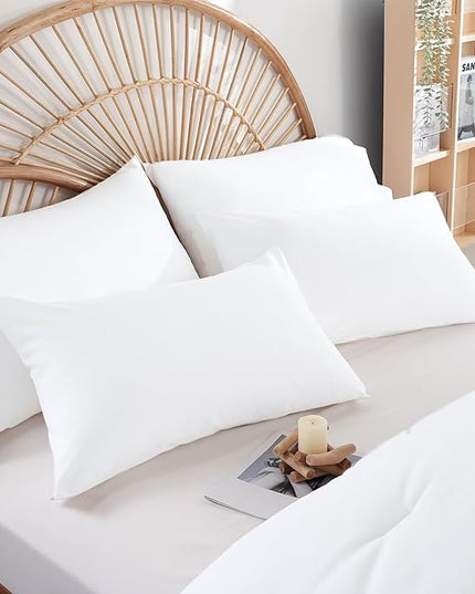 Full Size Comforter White Modern 3PCS Microfiber Full Size Comforter Sets for All Season Comforter for Men, Women and Girls Soft Lightweight Bed Comforter Set - LeafyLoom