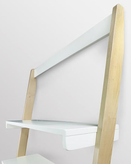 American Trails Freestanding Ladder Desk With Drawer, Natural Maple/White - LeafyLoom