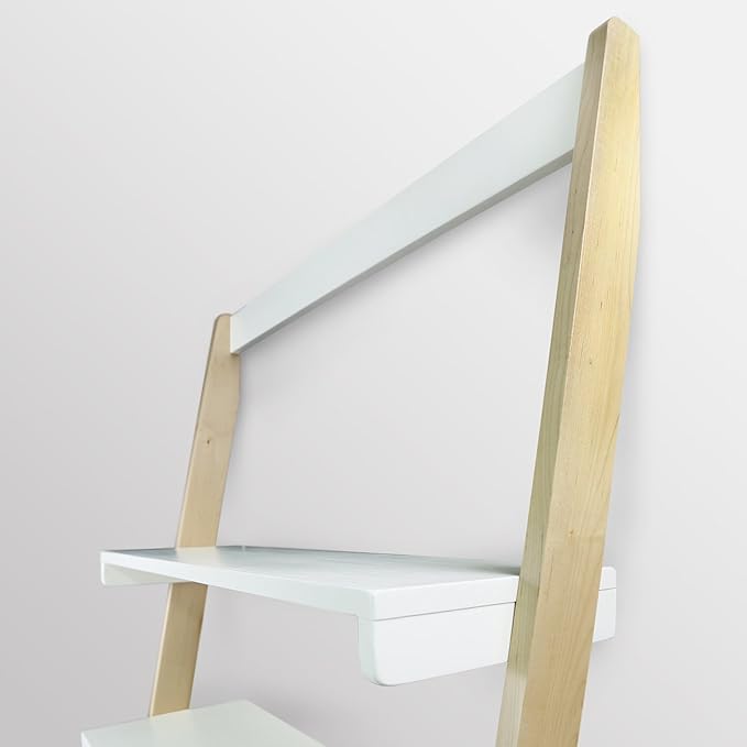 American Trails Freestanding Ladder Desk With Drawer, Natural Maple/White - LeafyLoom