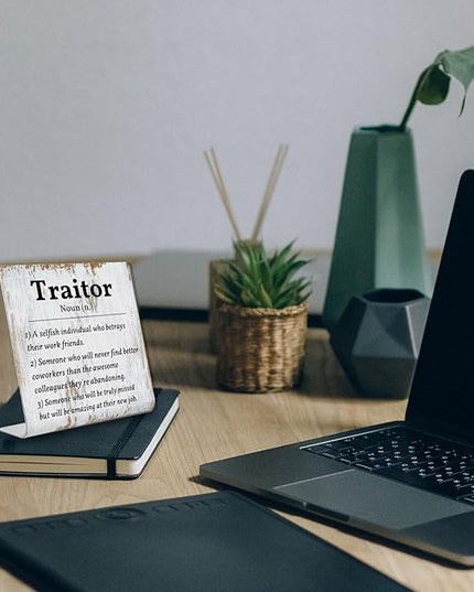 Coworker Leaving Traitor Gifts Sarcastic Farewell Gifts for Coworkers Work Bestie Gifts Going Away Gift for Coworkers Woman Good Luck Gifts for Coworkers Leaving Colleague Farewell Signs Gift LD7 - LeafyLoom