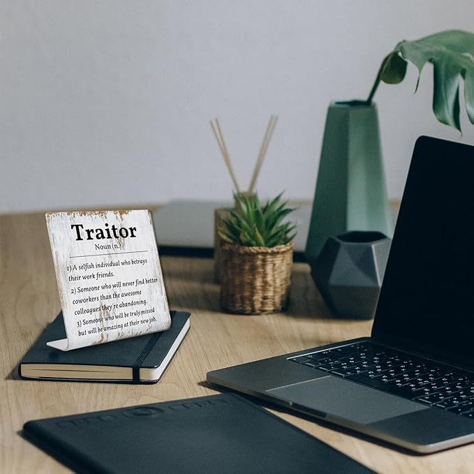 Coworker Leaving Traitor Gifts Sarcastic Farewell Gifts for Coworkers Work Bestie Gifts Going Away Gift for Coworkers Woman Good Luck Gifts for Coworkers Leaving Colleague Farewell Signs Gift LD7 - LeafyLoom