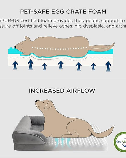 Bedsure Orthopedic Dog Bed for Medium Dogs - Waterproof Dog Sofa Beds Medium, Supportive Foam Pet Couch Bed with Removable Washable Cover, Waterproof Lining and Nonskid Bottom, Winter Moss BEDSURE