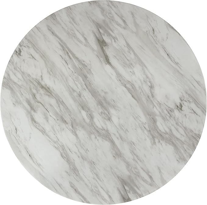 New Classic Furniture Celeste 5-Piece Faux Marble Round Counter Set with 1 Table and 4 Chairs, 42-Inch, Grey - LeafyLoom