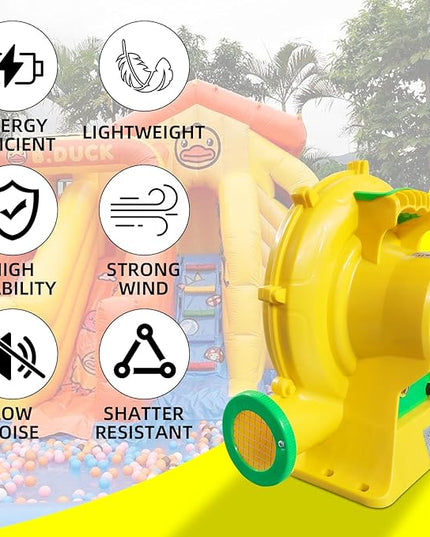 1100Watt/1.5HP High Power Air Blower for Large Inflatables, GONFLABLE Inflatable Bounce House Blower, Portable Fan Pump Blower Corded Commercial for Bouncy Castle, Jumper, Water Slide - LeafyLoom