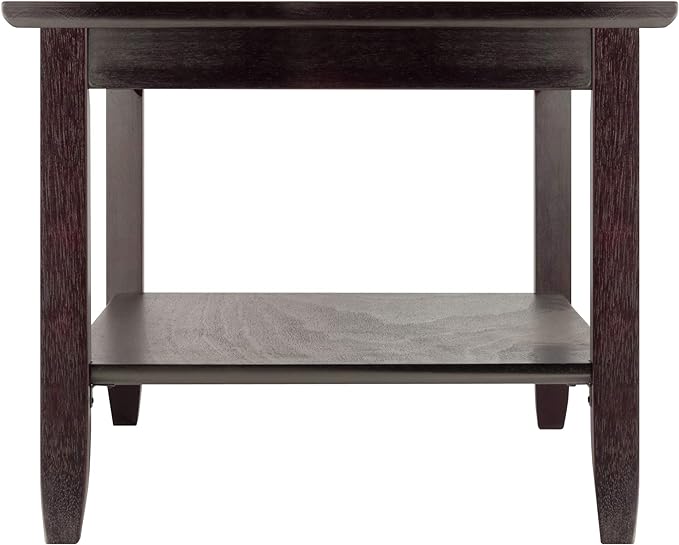 Winsome Genoa Rectangular Coffee Table with Glass Top and Shelf & Genoa Occasional Table, Dark Espresso - LeafyLoom