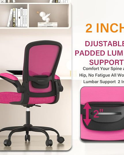 Office Chair, Ergonomic Desk Chair with Adjustable Lumbar Support, High Back Mesh Computer Chair with Flip-up Armrests-BIFMA Passed Task Chairs, Executive Chair for Home Office - LeafyLoom