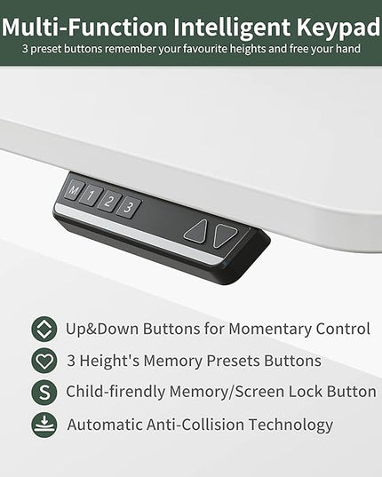 FEZIBO 75 Inches, Supports over 300mlbs,L Shaped Standing Desk Reversible, Electric Height Adjustable Corner Stand up Desk, Sit Stand Desk Computer Workstation, White Frame/White Top - LeafyLoom