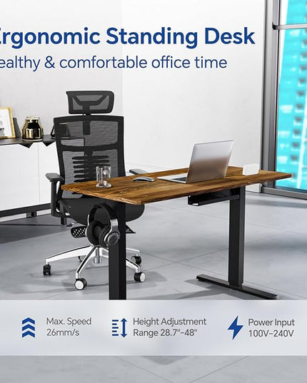 Motorized Standing Desks, Electric Stand Up Desk with Ultra Stable Construction and Cable Management,adjustable Height Desk with Memory Preset Design for Home Office Use 48x24 in Natural - LeafyLoom