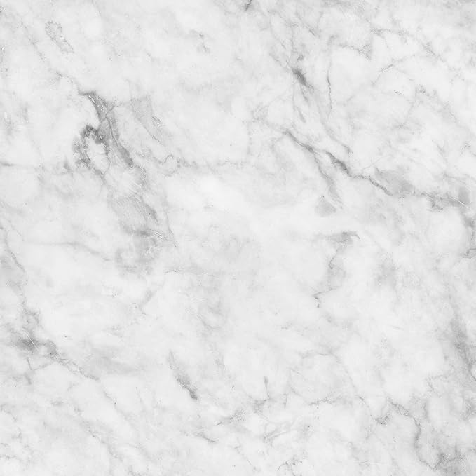 Novogratz Athena Computer Desk with Storage, White Marble - LeafyLoom