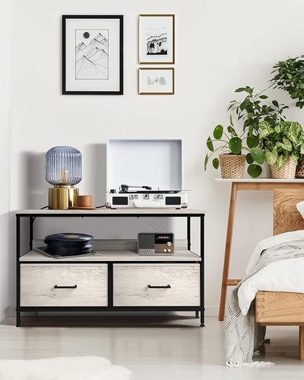 Sorbus TV Stand Dresser with 2 Drawers - Television Riser Chest with Storage - Bedroom, Living Room, Closet, & Dorm Furniture - LeafyLoom