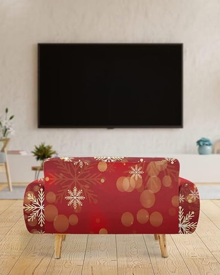 FKELYI Christmas Snow Sofa Slipcover Stretch Sofa Couch Cover for Living Room Non-Slip Furniture Protector Washable Sofa Slipcovers L FKELYI