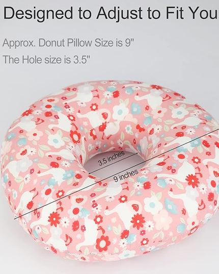 Ear Piercing Pillow for Side Sleeping, CHN Pillow with Hole for Side Sleepers Ear Pain Inflammation Pressure Sores O-Shaped Donut Guard Pink Goose - LeafyLoom