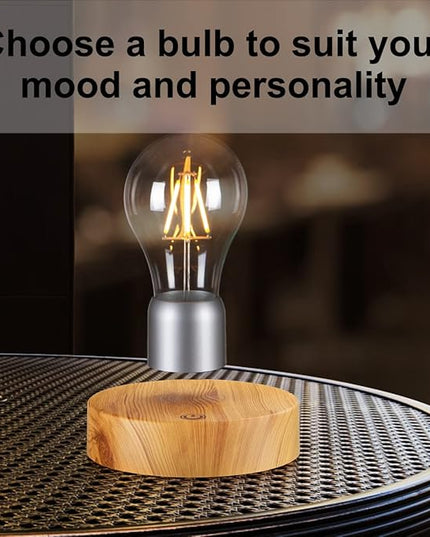 Magnetic Levitating Light Bulb Lamp, 360 Degree Rotating Floating Bulb Desk Lamp, Magnetic Levitation Bulb Night Lights, Cool Gifts, Room Office Decorative Lamp (Yellow) - LeafyLoom