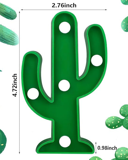 8 Pcs LED Night Light Cactus Night Table Lamp Cactus Party Decorations Cute Mini Cactus Lamp LED Cactus Light for Bedroom Garden Home Cinco De Mayo Mexican Party Decor Gift (2.76 x 4.72 x 0.98 In) - LeafyLoom