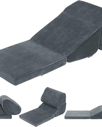 Adjustable Japanese Floor Chair, Multifunctional Legless Chair Floor Pillow Meditation Cushion, Padded Folding Sofa Chair, Portable Floor Seat for Adults & Kids - LeafyLoom