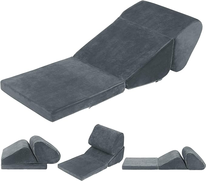 Adjustable Japanese Floor Chair, Multifunctional Legless Chair Floor Pillow Meditation Cushion, Padded Folding Sofa Chair, Portable Floor Seat for Adults & Kids - LeafyLoom