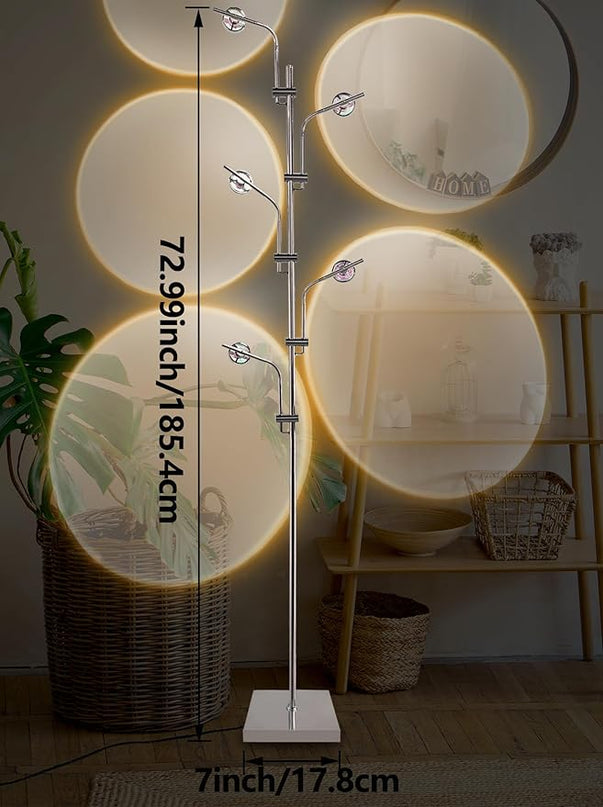 Sunset Lamp Tacahe Rgbw Halo Projector Floor Lamp Funny Led Corner Sunset Floor Lamp Gaming Room Decor for Bedroom Living Room Restaurant Dance Studio Novelty Tighting - LeafyLoom