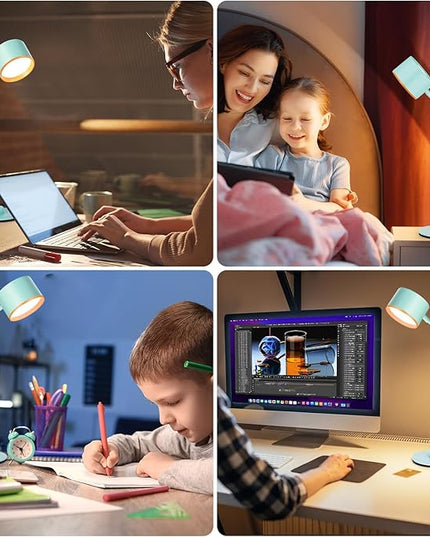 Desk Lamp, Fully Dimmable Bedside Reading Lamp with USB C + A Charging Ports, 5 Colors, Simple to Operate, Eye Care Metal Table Lamp Efficient Gooseneck Desk Lamps for Home Office College Dorm Room - LeafyLoom