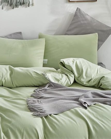 Light Green Comforter Set Cal King Solid Sage Green Bedding Set Lightweight Women Soft Light Mint Green Blanket 3 PCs Durable Comforter Set Cal King Men Breathable Sage Green Bed Comforter Set - LeafyLoom