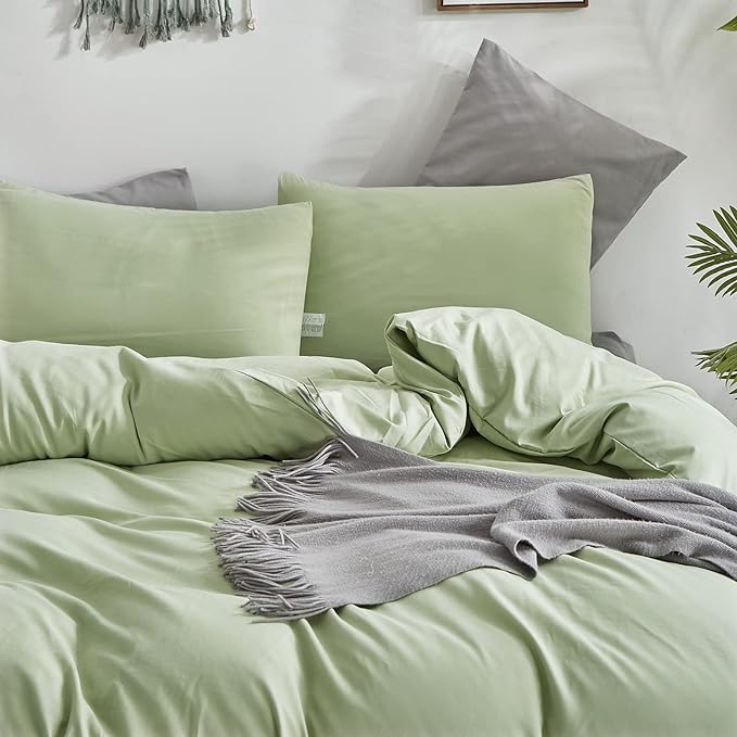 Light Green Comforter Set Cal King Solid Sage Green Bedding Set Lightweight Women Soft Light Mint Green Blanket 3 PCs Durable Comforter Set Cal King Men Breathable Sage Green Bed Comforter Set - LeafyLoom