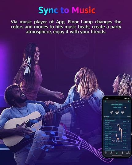 MODERN Two Pack LED Corner RGB Floor Lamp,Updated Bigger Size, Smart App Control,40W LED Color Changing Floor Lamp with Remote, RGB Floor Lamp for Bedroom,Living Room - LeafyLoom