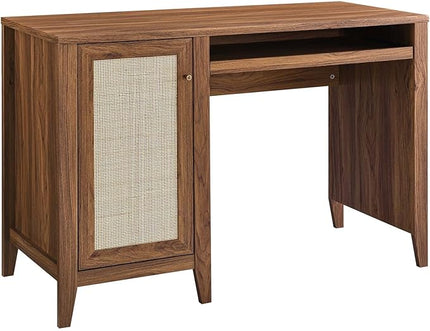 Modway Soma Desk, Walnut, 47" - LeafyLoom