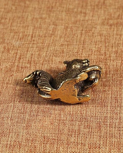Vintage Solid Brass Squirrel Figurine - Adorable Desk Decor for Collectors - Perfect Home or Office Accent(Squirrel) - LeafyLoom