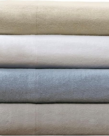 Comfort Spaces Cotton Flannel Breathable Warm Deep Pocket Sheets with Pillow Case Bedding, King, Grey Solid 4 Piece - LeafyLoom