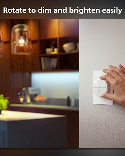 Philips Hue Wall Tap Dial Light Switch, Portable, White - 2 Pack - Requires Hue Lights and Hue Bridge - Smart Home - Easy, No-Wire Installation PhilipsHue
