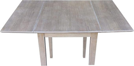 International Concepts Small Dropleaf Table, Washed Gray Taupe - LeafyLoom