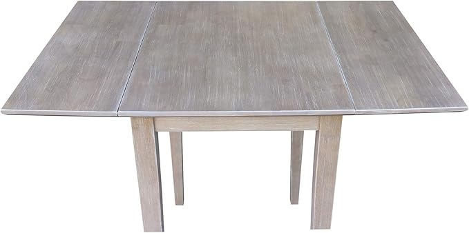 International Concepts Small Dropleaf Table, Washed Gray Taupe - LeafyLoom
