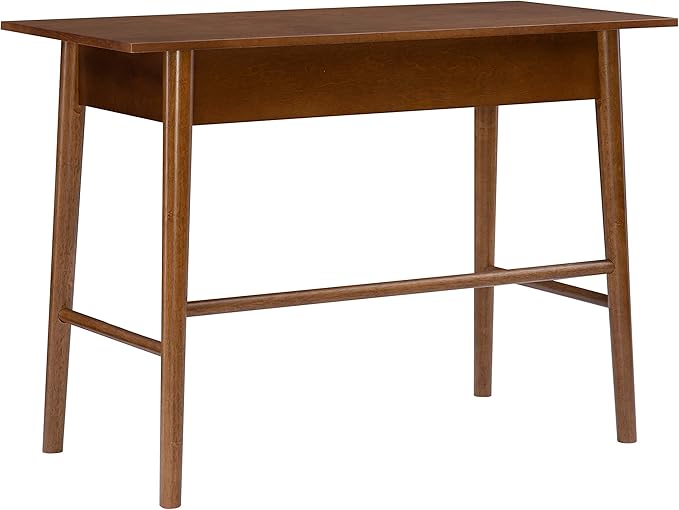 Linon Melissa Mid-Century Walnut Desk, 42" W x 19" D x 30" H - LeafyLoom