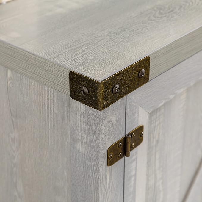 Walker Edison Georgetown Modern Farmhouse Double Barn Door TV Stand for TVs up to 80 Inches, 70 Inch, Stone Grey - LeafyLoom