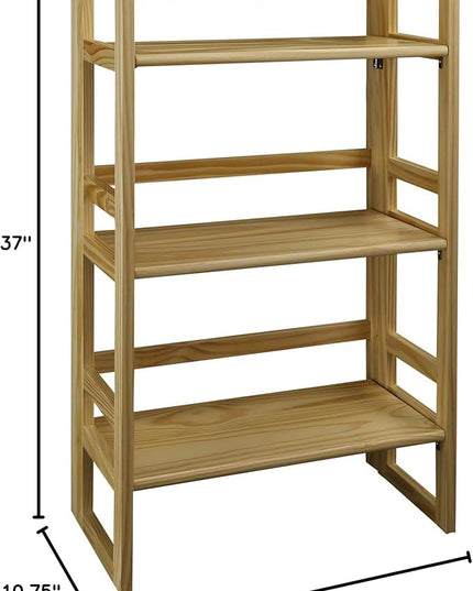 Casual Home 3-Shelf Student 20.75" Wide Folding Bookcase, Natural (New) - LeafyLoom