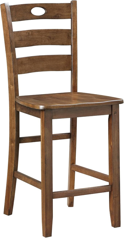 NicBex Dining Table Set for 4 Kitchen Table Set Counter Height 5pc Dining Set Table and 4 Counter Height Chairs for Breakfast Nook and Small Space, Transitional Style, Walnut - LeafyLoom